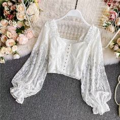 Bubble sleeve, sweet, square collar lace shirt, short waist dew collar shirt, fashionable temperament topMaterial:laceColor:white,blackStyle:sweetFeature:bubble sleeve,stylishSize(CM):free 1inch=2.54cmlength:39,bust:66-90,sleeve:63&ltp&gtAll items will arrive in about 20-25 business days, if you have an emergency, please contact us to upgrade logistics.</p>&ltbr/>&ltp&gtNeed to add 16 dollars fast shipping(Arrive in 10-14 days).</p>&ltbr/> Puffy Lace Sleeves, Elegant Cropped Lace Top, Lace Puff Sleeve Tops With Lace Cuffs, Elegant Cropped Lace Top For Summer, Elegant Cropped Tops With Lace Trim, Summer Lace Tops With Puff Sleeves, Elegant Cropped Top With Lace Trim, Elegant Cropped Blouse With Lace Top, Elegant Cropped Lace Top Blouse