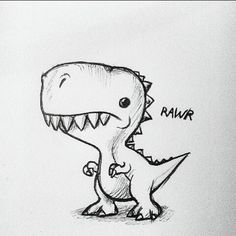 a drawing of a dinosaur with the word raw on it's face and mouth