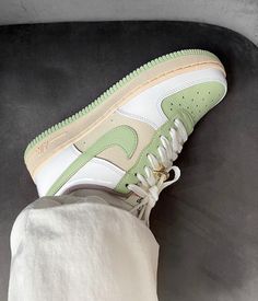 Painted Nikes, Custom Nike, Girly Shoes, Custom Shoes, Nike Air Force Sneaker, Air Force 1, Shades Of Green, Nike Air Force