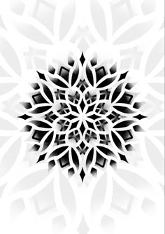 an abstract black and white flower design