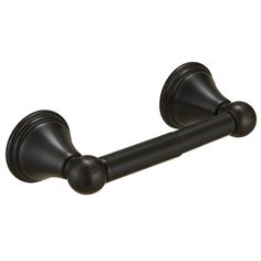 an antique style toilet roll holder in black