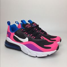 New Women's Nike Air Max 270 React Black/White/Pink Shoes Bq0101-001 Sizes Are In Y 6y And Etc And New Without The Box. A Proceed Of Each Sale Is Donated To A Nonprofit Called Just A Pair Of Shoes Www.Justapairofshoes. Org Pink High-top Sneakers For Training, Pink Nike Air Max For Streetwear, Pink Sneakers With Boost Midsole For Jogging, Pink Training Sneakers With Boost Midsole, Pink High-top Jogging Sneakers, Pink High-top Sneakers For Jogging, Pink Air Max Sneakers For Jogging, Pink Air Max Cushioned Sneakers For Jogging, Pink Running Shoes With Boost Midsole For Streetwear