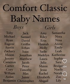 the names of baby names on a sign