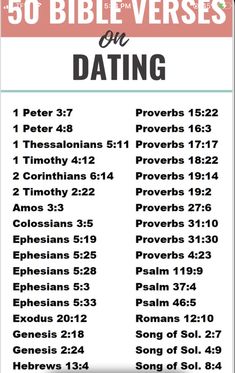 the 50 bible verses on dating