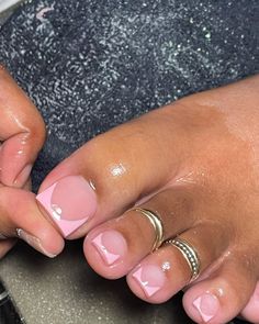 Pink Frenchies, Toes Ideas, Gulfport Ms, Acrylic Toes, Pink Glitter Nails, Pretty Toe Nails