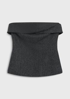 Cinder herringbone bustier-inspired top in a wool blend. Fitted and structured for an elevated look, ideal for evening events. Trench Jacket, Mini Dress Casual, Bustier Top, Sleeveless Tshirt, Event Dresses, Fitted Bodice, Skirt Pants, Bottoms Pants, Herringbone