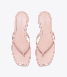 Roxanne Flip Flop: Women's Designer Sandals | Tory Burch Flat Everyday Summer Sandals, Everyday Flat Sandals For Summer, Flat Sandals For Everyday Summer Wear, Summer Cushioned Single Toe Strap Flip Flops, Summer Cushioned Flip Flops With Single Toe Strap, Cushioned Single Toe Strap Flip Flops For Summer, Trendy Lightweight Spring Flip Flops, Everyday Summer Flat Flip Flops, Summer Open Toe Flip Flops For Everyday