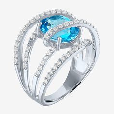 Ring Style: Cocktail RingsFeatures: Quick ShipSetting: ProngStone Cut: OvalStone Millimeter Measurement: 9 Mm Width, 11 Mm LengthMetal Color: WhiteRing Gallery Height: 6.5mmCare: Wipe CleanStone Type: 96 Lab Created Sapphire, 1 Genuine Blue TopazAuthenticity: Genuine StoneBirthstone: December BirthstoneMetal: Sterling SilverCountry of Origin: Imported Modern Topaz Ring With Gemstone Accents, Topaz Center Stone Ring Jewelry, Topaz Center Stone Ring-shaped Jewelry, Blue Topaz Diamond Ring With Gemstone Accents, Topaz Rings With Diamond Accents, Modern Blue Topaz Rings With Diamond Accents, Blue Topaz Open Ring With Gemstone, Blue Topaz Gemstone Ring With Open Shape, Blue Topaz Gemstone Ring With Open Design