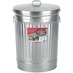 buy trash & recycle cans at cheap rate in bulk. wholesale & retail cleaning goods & tools store. Metal Trash Cans, Garbage Storage, Fleet Farm, Outdoor Trash Cans, Galvanized Sheet, Teen Boy Room, Pet Food Storage, Can Lids