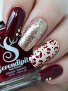 Fall Acrylic, Nagellack Trends, Leopard Print Nails, Fall Acrylic Nails, Leopard Nails, Burgundy Nails, Print Nails, Animal Print Nails, Fall Nail Art