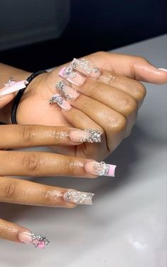 Nails Acrylic With Diamonds Rhinestones, Nails 2023 Acrylic, Nail Trends Spring, Nail Colors Spring, Nails Acrylic Spring, Nails 23, Nails Girly, Spring Nails 2020, Nail Therapy