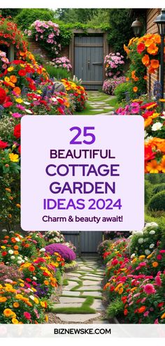 Garden Cottage Interior Decorating Ideas Cottage Garden Ideas Layout, Wildflower Cottage Garden, Back Garden Design Ideas, Cottage Garden Flowers Perennials, Garden Cottage Interior, Cottage Garden Design Ideas, Spring Garden Ideas, Garden Combinations, Beautiful Garden Ideas