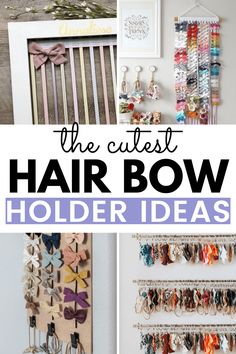 The BEST Hair Bow Holder Ideas You'll Love - One Sweet Nursery Hairbow Holder Ideas, Hair Bow Organization Ideas, Hair Bows Storage Ideas, Baby Bow Storage Head Bands, Bow Clip Organization, Girl Headband Organizer, Hair Bow And Headband Organizer, Storage For Bows And Headbands