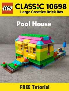 an image of a lego pool house with instructions to make it in the shape of a boat