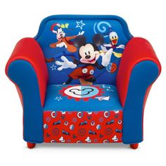 Disney Mickey Mouse Kids Upholstered Chair Mickey Mouse Chair, Toddler Gear, Kitchen Sets For Kids, Building Toys For Kids, Toy Storage Solutions, Disney Toddler, Cozy Seats, Cozy Chair