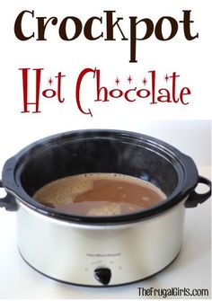 a crock pot with hot chocolate in it and the words, so people who are too lazy to boil water can enjoy cocoa