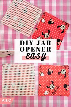 the instructions for how to make an easy diy air opener case with mickey mouse fabric