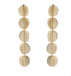 These captivating earrings redefine elegance with their elongated design, gracefully swaying with every step you take. Crafted in 18k gold plated, these dangles exude a radiant allure that catches the light in the most enchanting way. Whether dressing up for a glamorous event or adding a touch of allure to your everyday look, these earrings are your ultimate companion. Metal: 18k goldLength: 3 inches long Designed and inspired in Brazil Elegant Round Brass Linear Earrings, Luxury Round Brass Earrings, Bronze Circle Brass Earrings, Elegant Gold Semi-circle Earrings, Elegant Semi-circle Brass Earrings, Every Step You Take, Accessories Luxury, Circle Earrings, Online Accessories