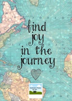 a map with the words find joy in the journey on it and an image of a heart