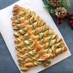 a christmas tree made out of puff pastry