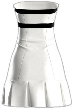 White Fitted A-line Strapless Dress, White Fitted Strapless Dress Lined, White Fitted Strapless A-line Dress, White Pleated Mini Dress For Cocktail, Formal White Lined Mini Dress, White Lined Mini Dress For Formal Occasions, Chic White Fitted Strapless Dress, White Strapless Mini Dress For Formal Occasions, White Pleated Mini Dress For Night Out