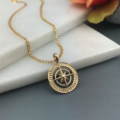 Please check the dimensions to be sure about the size! Small: 1.6 cm diameter Medium: 1.7 cm diameter Large: 1.9 cm diameter The inner dimensions of the bail: about 2.5 x 3.5 mm (The small and the medium pendant) about 3.5 x 4.5 mm (the Large pendant) Chain options: - Chain No1: about 1mm (thickness) - Chain No2: about 2mm (thickness) - Chain length: 40cm /15,7 inches 45cm /17,7 inches 50cm /19,6 inches 55cm /21,6 inches 60cm /23.6 inches ✔Material of pendants: Solid gold 14k ✔Material of chains Unique Baptism Gifts, North Star Pendant, North Star Necklace, Pendant For Men, Christian Necklace, Compass Pendant, Heavy Chain, Personalized Pendant, Mens Pendant