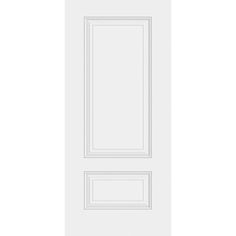 a white door with two panels on the front and one panel on the back side