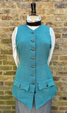 Steampunk Pirate Victorian LARP Ladies Long Fronted Button up Waistcoat - Etsy Pirate Waistcoat, Pirate Coat, Steampunk Outfits, Santa Claus Suit, Long Waistcoat, Steampunk Pirate, Character References, Story Board, Womens Jackets