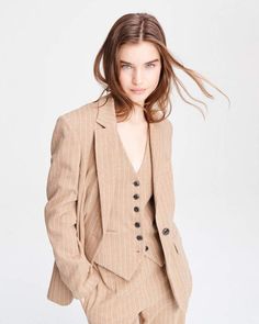 Borrowed from the boys. This is an oversized boyfriend blazer with a straight, long silhouette. With a new seasonal look and cotton feel, our best-selling Ames blazer has earned its stripes. rag & bone Women's Boyfriend Fit Blazer | Camel Stripe, 10 (also in 6,12) Spring Striped Blazer For Business Casual, Office Blazer With Vertical Stripes And Notch Lapel, Pinstripe Blazer For Business Casual Spring, Fall Pinstripe Blazer, Spring Pinstripe Blazer For Business Casual, Pinstripe Lapel Collar Blazer For Spring, Fall Striped Blazer With Lapel Collar, Striped Lapel Collar Blazer For Fall, Chic Spring Blazer With Vertical Stripes