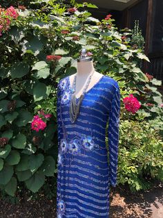 "Thank You If You Favored One of My Items! You Will Receive 10% Off an Item of Your Choice, Unless It Is on Sale, CODE17. Thank You LOVELY 70's FLORAL SEQUIN Dress/70's Beaded Dresses/Blue Silk Beaded Dress/Silk Dress/70's Silk Dress/Floral Beaded Dress/Mint Condition Circa 70's FLORAL SEQUIN Dress You Are Currently Viewing a Beautiful Vintage 1970's Blue Silk Floral Beaded Sequin Dress. This Gorgeous Silk Royal Blue Sequin and Beaded Dress Features Silver and Blue Flowers, Long Sleeves, and a V Bohemian Flapper Dress With Sequins For Party, Beaded Sequin Dress For Evening In Spring, Vintage Silk Dress With Beading, Vintage Beaded Silk Dress, Bohemian Embellished Fitted Flapper Dress, Embellished V-neck Fitted Flapper Dress, Vintage V-neck Sequin Dress, Bohemian Hand Embellished Summer Dresses, Summer Bohemian Hand Embellished Dresses