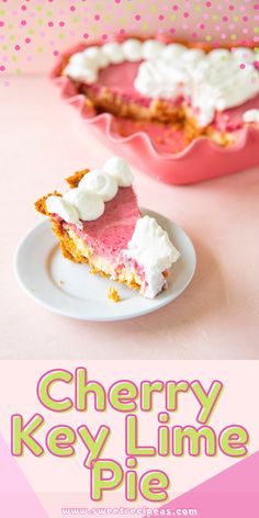 Heart shaped cherry key lime pie with graham cracker crust. Cherry Key Lime Pie, Strawberry Key Lime Pie, Citrus Pie, Limeade Pie, Unusual Desserts, Cherry Pie Using Canned Tart Cherries, Fancy Cherry Pie, Mile High Key Lime Pie, Key Lime Pie Key West