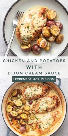 chicken and potatoes with dijon cream sauce