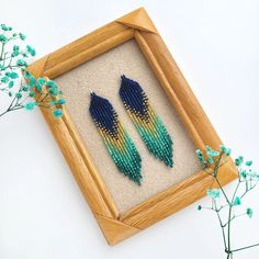 Navy blue gold & green seed bead earrings Chandelier earrings - Etsy Украина Dangle Beaded Earrings With Fringe For Crafting, Beaded Fringe Chandelier Earrings As Gift, Dangle Earrings With Beaded Fringe As Gift, Gift Chandelier Earrings With Beaded Fringe, Fringe Beaded Dangle Earrings As A Gift, Fringe Dangle Beaded Earrings For Gift, Beaded Fringe Earrings With Round Beads As Gift, Fringed Chandelier Earrings With Round Beads As Gift, Gift Beaded Fringe Drop Earrings