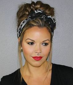 Hairstyles With Bandanas, Motorcycle Hairstyles, Messy Updo, Hairdos For Short Hair, Short Hair Updo, Trending Hairstyles