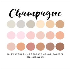 champagne swatches with the words champagne on it