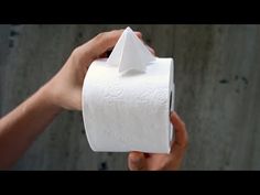 a person holding a roll of toilet paper in their hand