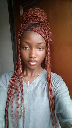 Hairstyles Ginger, Knotless Braids Hairstyles, Corn Rolls, Ginger Braids, Dark Girl, Pretty Braids, Braiding Styles