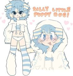 a drawing of a person and a dog with the caption sully little puppy dog