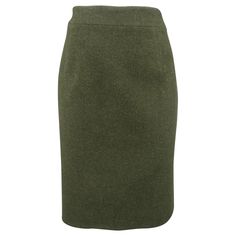 Vintage COLLECTION by RALPH LAUREN skirt comes in forest green wool cashmere blend felt with an A line shape and darted waist. Matching jacket sold separately. Made in USA. Excellent Pre-Owned Condition. Marked: 8 Measurements: l Waist: 28 inches l Hip: 38 inches l Length: 23 inches Reference: 89508 Category: Skirt More Details Brand: RALPH LAUREN Size: 8 Color: Olive Fabric: Wool / Cashmere Pattern: Solid Style: Knee Length Age Group: Adult Gender: Female Ralph Lauren Skirt, Ralph Lauren Skirts, Vintage Rock, Line Skirt, Green Wool, Team Usa, Work Clothes, Issey Miyake, A Line Skirt