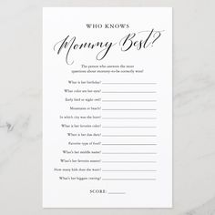 a card with the words who knows morning best? on it in gold foil lettering