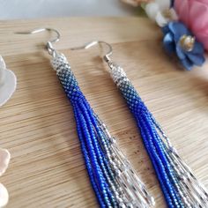 Miyuki Earrings, Seed Bead Fringe Earrings, Bead Fringe Earrings, Stitch Earrings, Earrings Patterns, Bead Fringe, Colorful Nail, Native American Beaded Earrings, Brick Stitch Earrings