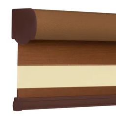 a roll of brown and white paper on top of a shelf