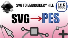 the svg to embroidery file is shown with different types of stitchs and shapes