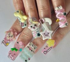 Short Kawaii Nails, Cutecore Nails, Pompompurin Nails, Food Nails, Gel Nails Diy, Inspired Nails