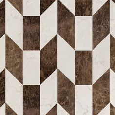 a tile floor with brown and white tiles on it's sides, including an arrow pattern