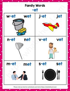 a printable worksheet for the family words