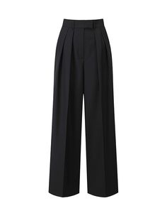 This is a refined and comfortable pants that are made out of high quality wool and polyester blend fabric. With design detail of two tucks on the waistband that gives a straight and wide silhouette, it gives a casual and refined mood.- Double tuck detail on the front- Straight wide silhouette- Back welt pockets Comfortable Pants, Welt Pockets, Design Details, Wool, High Quality, Pants, Fabric, Design, Trousers