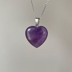 Luxury Amethyst heart pendant gift 💜 Amethyst crystals are used to obtain clarity of the mind and the spirit. 🙏 Crystals of Amethyst signify magic, mystery, royalty, and good judgment power, protection, healing. 💜HEALING PROPERTIES of Amethyst - Cleanses negativity and confusion ⠀⠀ - Spiritual clarity⠀⠀ - Helps to make decisions ⠀⠀ - Calms the mind and the spirit ⠀⠀ - Extremely protective⠀  As you may know, you can choose chain length (18in or 24in) as well as material (Sterling Silver, Silve Amethyst Heart Necklace, Spirit Crystals, Amethyst Heart Pendant Necklace For Gifts, Purple Heart Necklace, Amethyst Heart Charm Pendant Necklace, Heart-shaped Amethyst Necklaces As Gifts, Purple Amethyst Heart Pendant Necklace, Amethyst Heart, Christmas Gift For Her