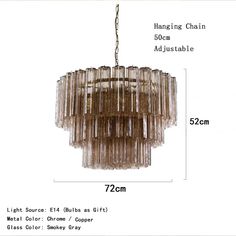 the chandelier is shown with measurements