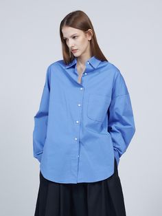 Composition : COTTON 100%Color : BLUECountry of Origin : KOREA Blue Relaxed Fit Shirt For Office, Oversized Blue Shirt For Work, Blue Relaxed Fit Shirt For Work, Oversized Shirt For Workwear In Spring, Oversized Shirt For Spring Workwear, Oversized Spring Workwear Shirt, Oversized Solid Shirt For Workwear, Blue Relaxed Fit Solid Color Shirt, Oversized Blue Blouse For Work